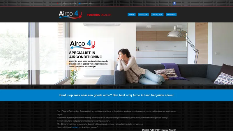 Website van Airco 4U