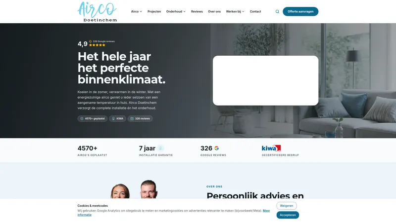 Website van Airco Doetinchem B.V.