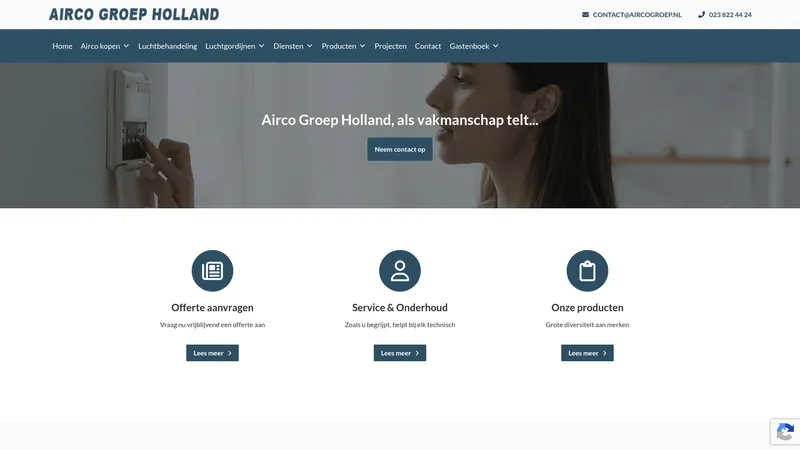 Website van Airco Groep Holland Haarlem