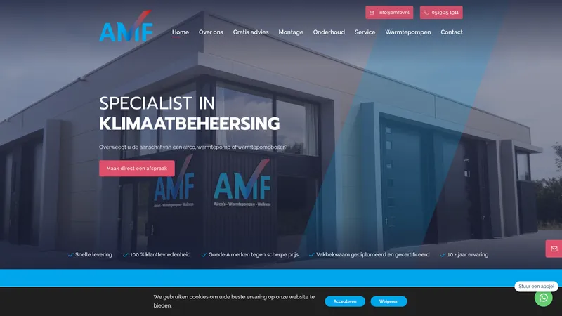 Website van Airco Montage Friesland