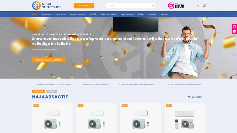 Website van Airco Outletshop Oosterhout B.V.