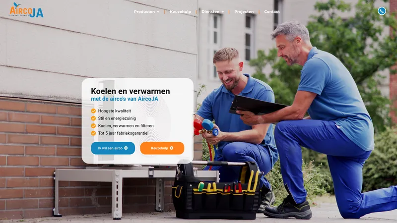 Website van AircoJA Bunnik