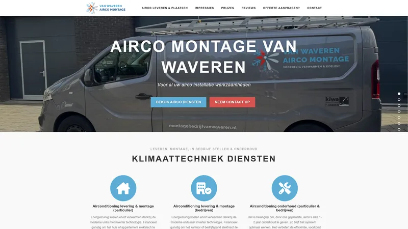 Website van Airconditioning Van Waveren