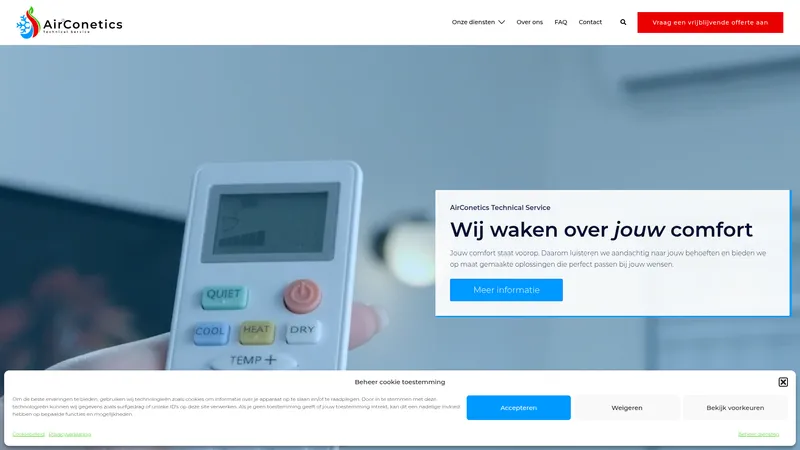 Website van Airconetics Technical Service