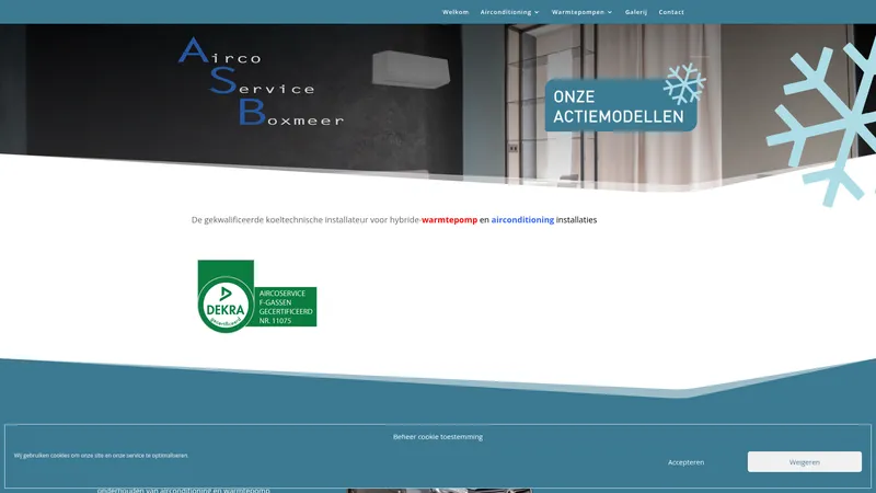 Website van Aircoservice Boxmeer