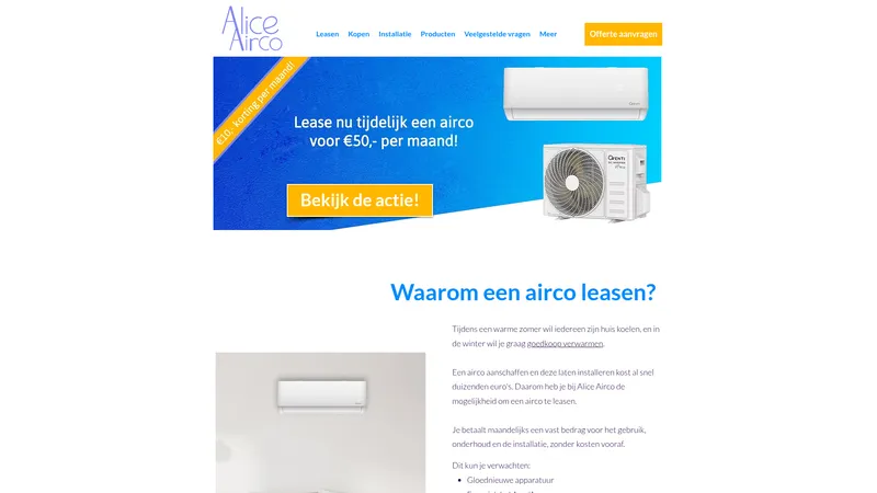 Website van Alice Airco