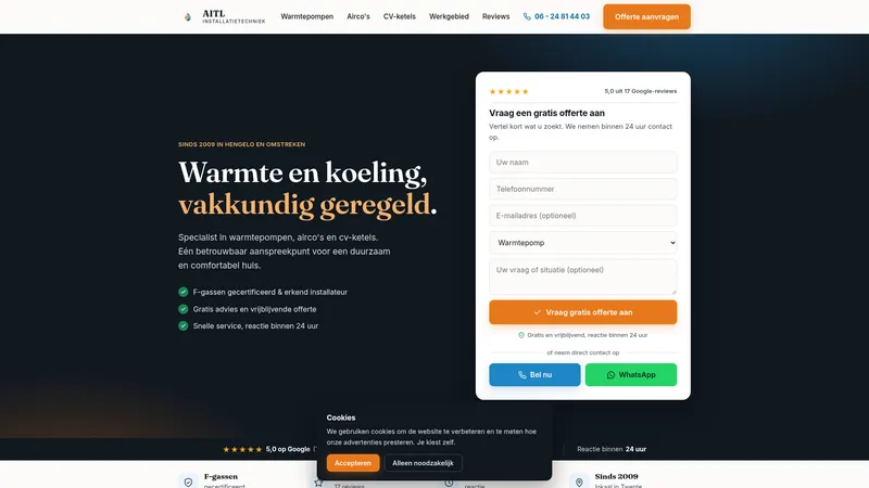 Website van Allround-Installatie Techniek Lucas