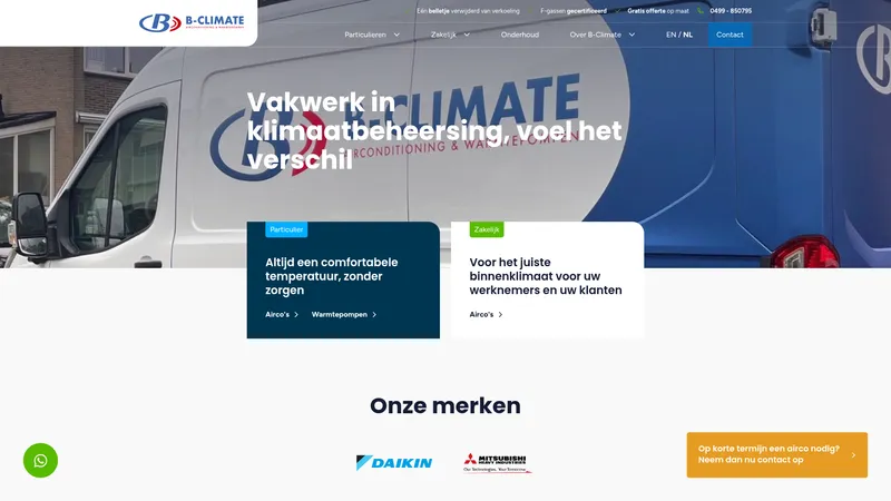 Website van B-Climate