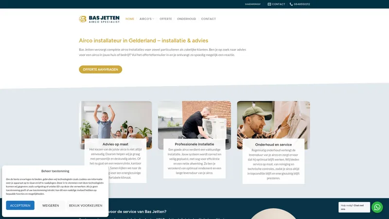 Website van Bas Jetten Airco specialist