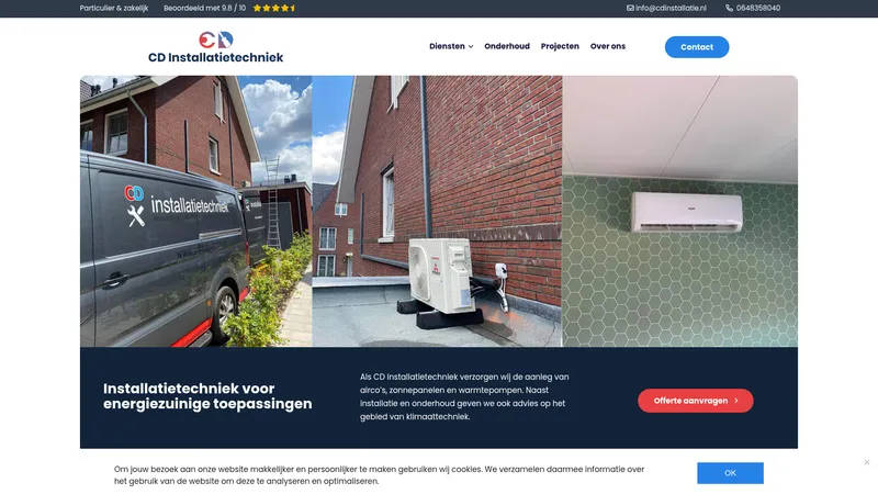 Website van CD Installatietechniek