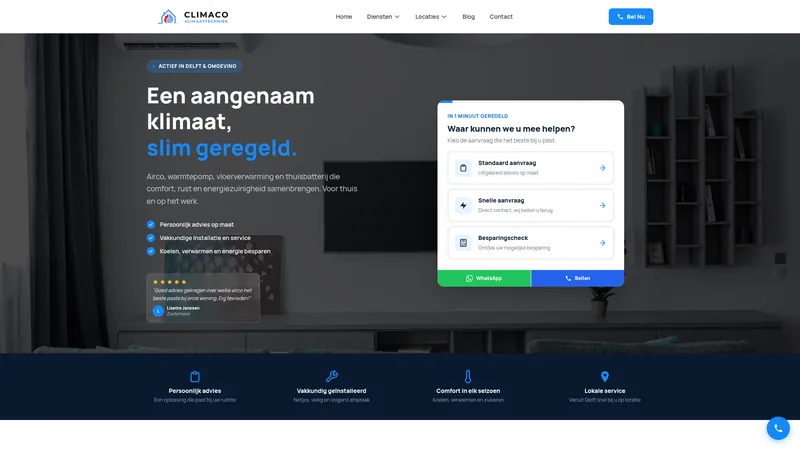 Website van Climaco B.V.