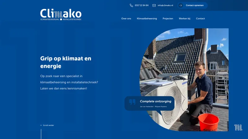 Website van Climako B.V.