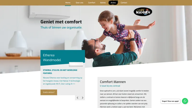 Website van Comfort Mannen | Airco specialist Achterhoek