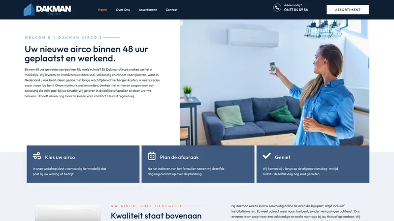 Website van Dakman Airco's