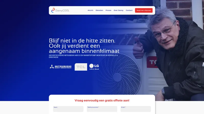 Website van DannyCOOL Airconditioning