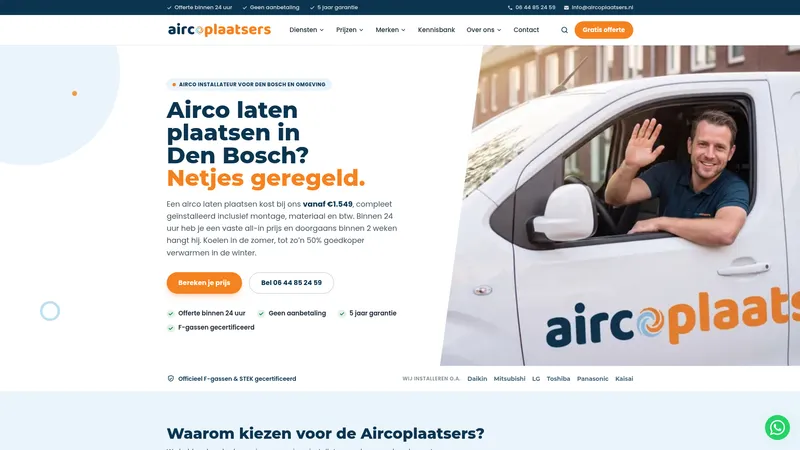 Website van De Aircoplaatsers