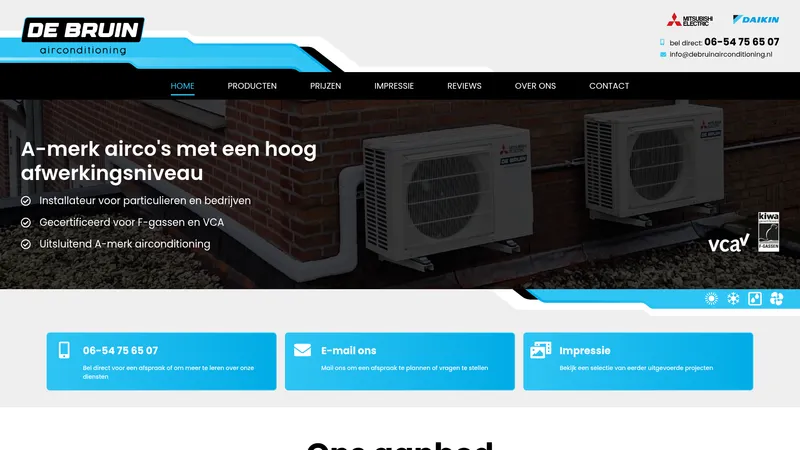 Website van De bruin airconditioning