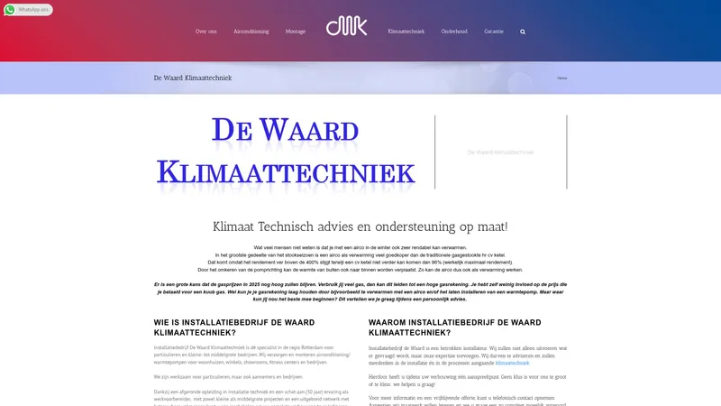 Website van de Waard Klimaattechniek