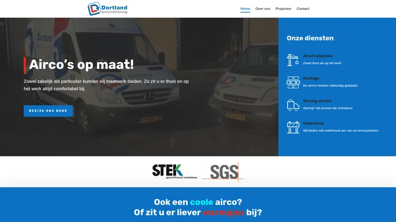 Website van Dortland Airconditioning
