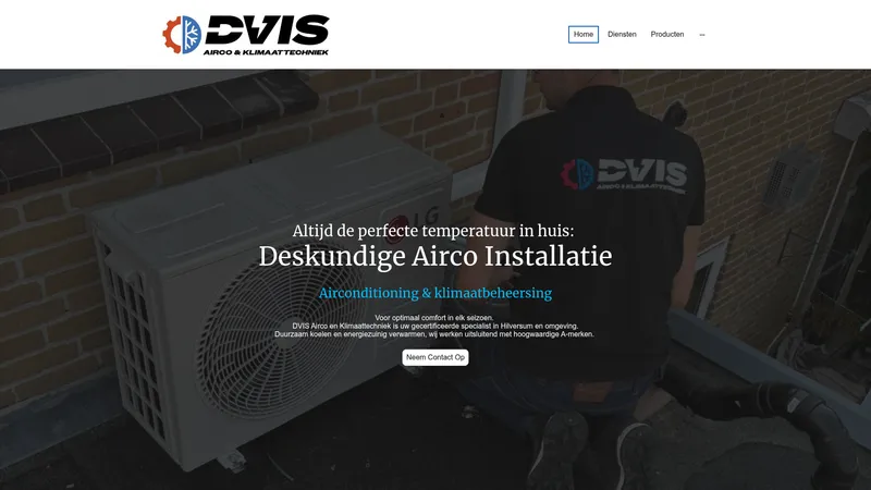 Website van DVIS Airco en Klimaattechniek