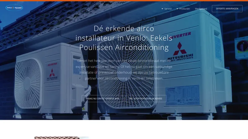Website van Eekels Poulissen Airconditioning