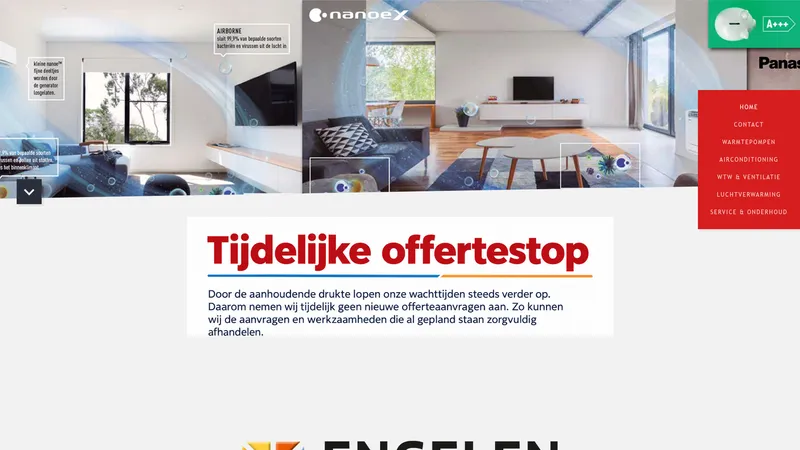Website van Engelen Klimaattechniek