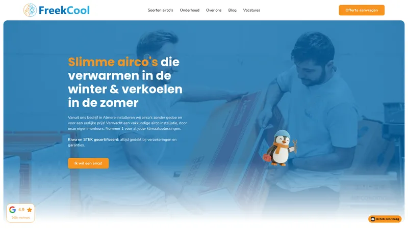Website van FreekCool & FreekEnergy