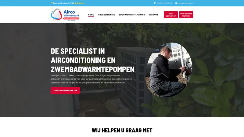 Website van HJB Techniek - Airco Valkenswaard