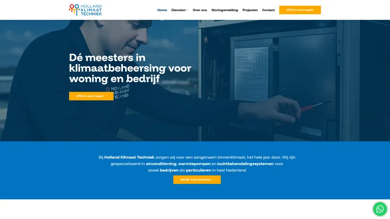 Website van Holland Klimaattechniek B.V.