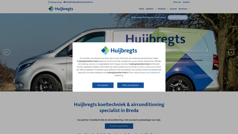 Website van Huijbregts Koeltechniek B.V.