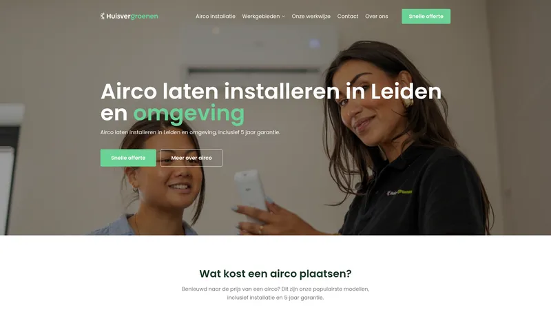 Website van Huisvergroenen | Airco specialist