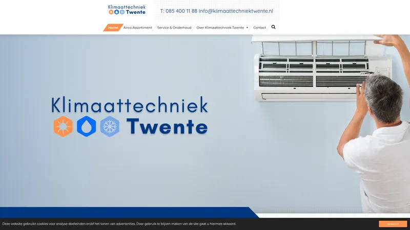 Website van Klimaattechniek Twente