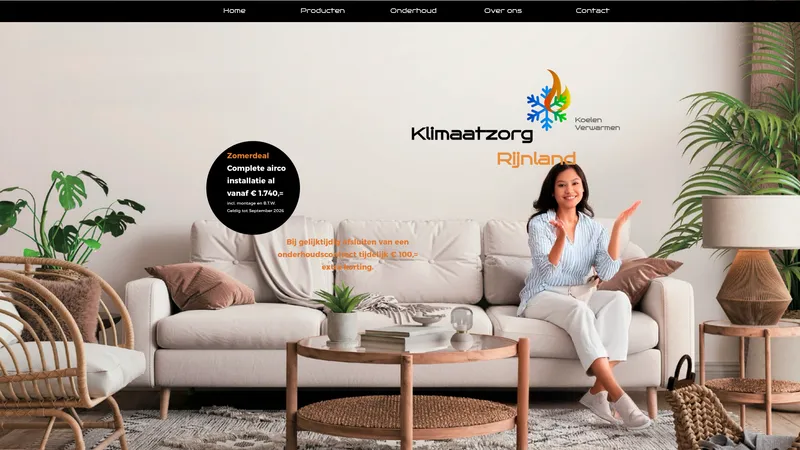 Website van Klimaatzorg Rijnland