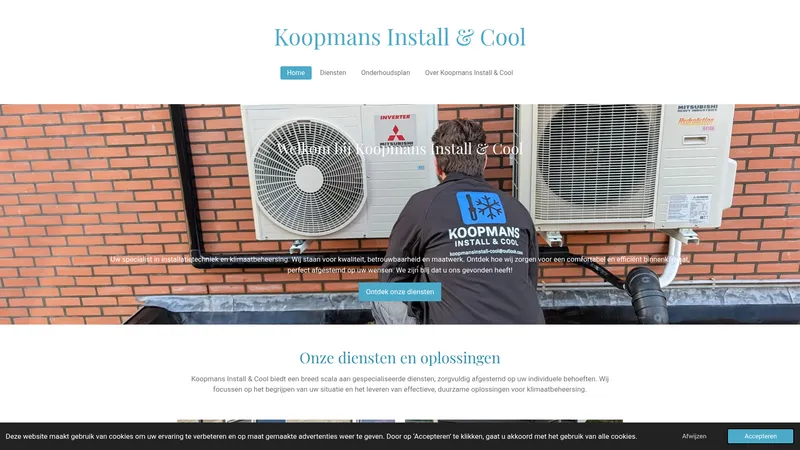 Website van Koopmans Install & Cool