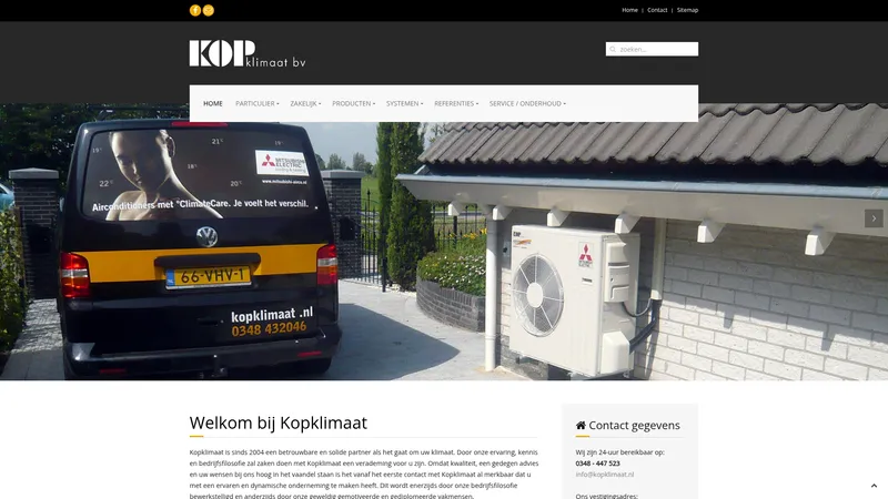 Website van Kop Klimaat B.V.