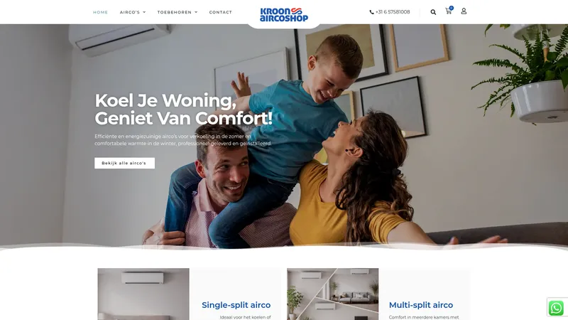 Website van Kroon aircoshop