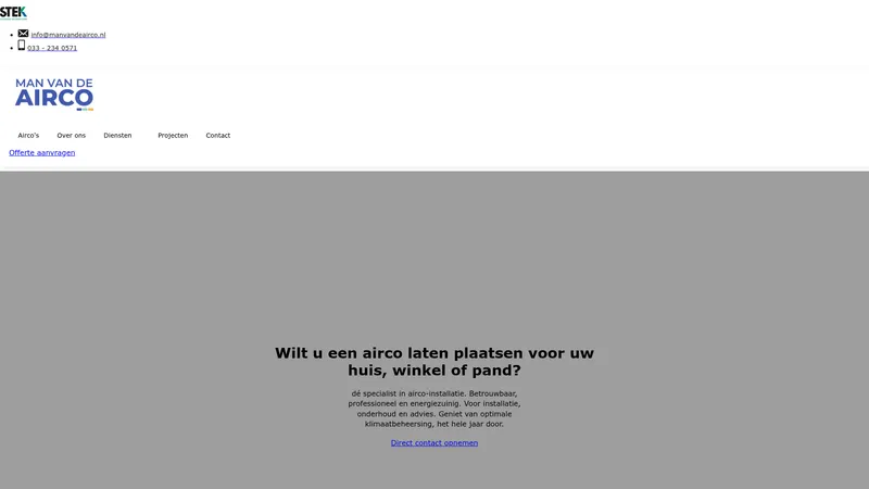 Website van Manvandeairco