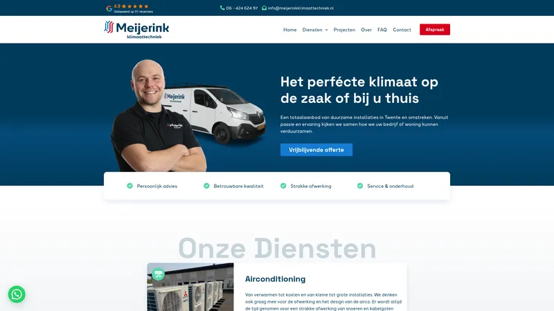 Website van Meijerink Klimaattechniek B.V.