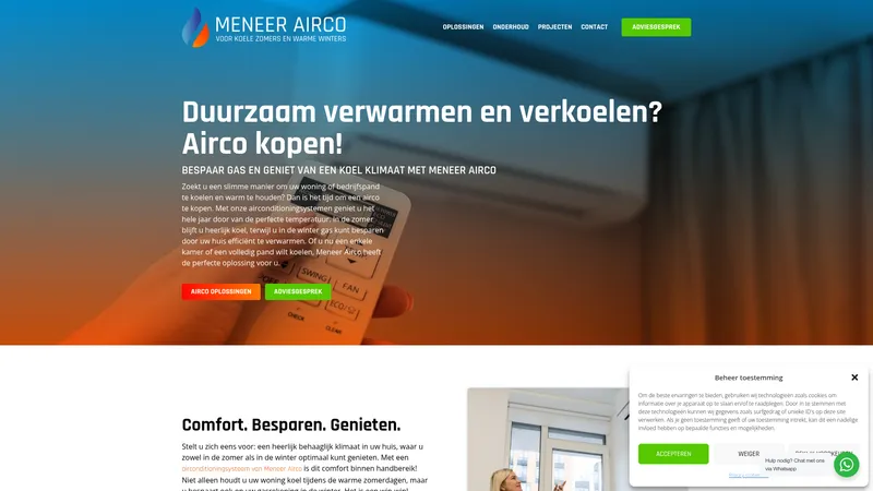 Website van Meneer Airco | Airco Installatie