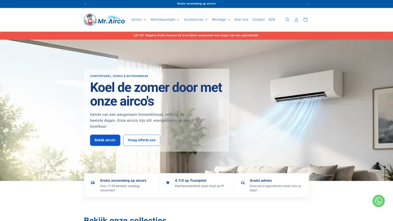 Website van Mr. Airco