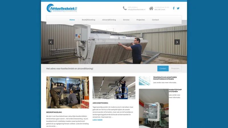 Website van PDV Koeltechniek
