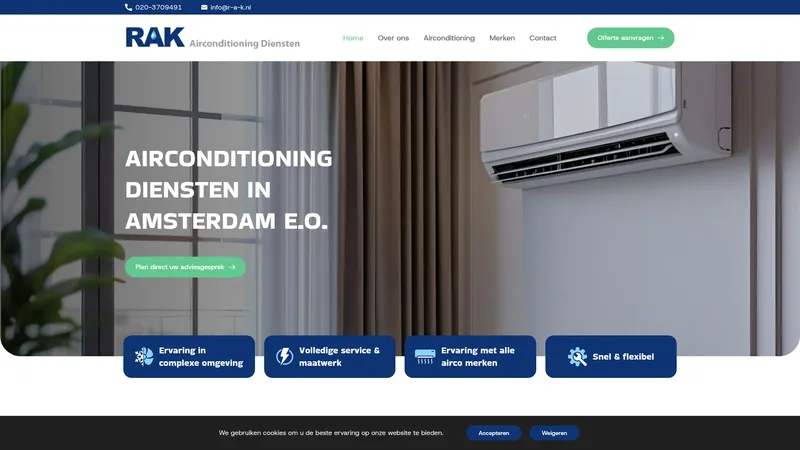Website van RAK Airconditioning
