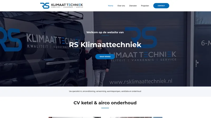 Website van RS Klimaattechniek