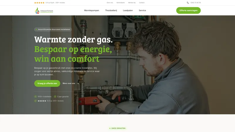 Website van Schimmel Techniek Duurzame Installateur