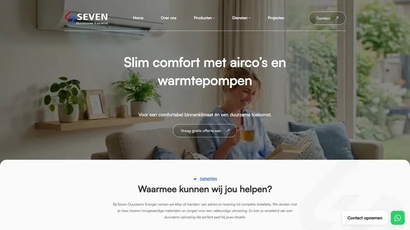 Website van Seven Duurzame Energie