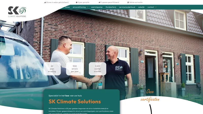 Website van SK Climate Solutions B.V.
