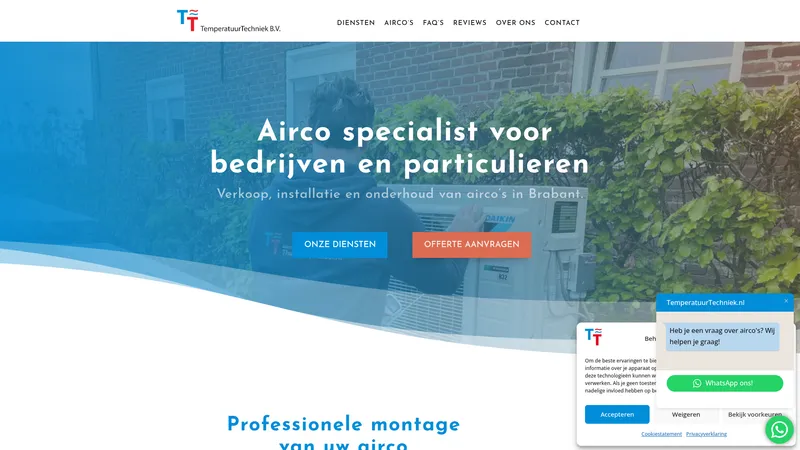 Website van TemperatuurTechniek B.V.