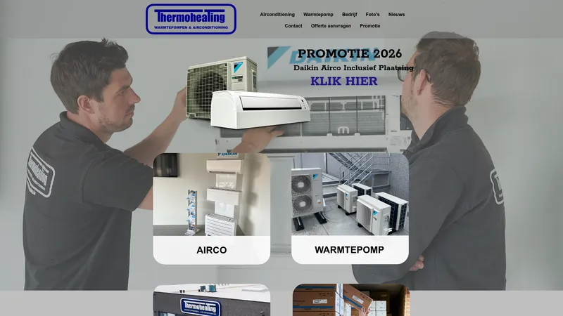 Website van THERMOHEATING B.V. airconditioning