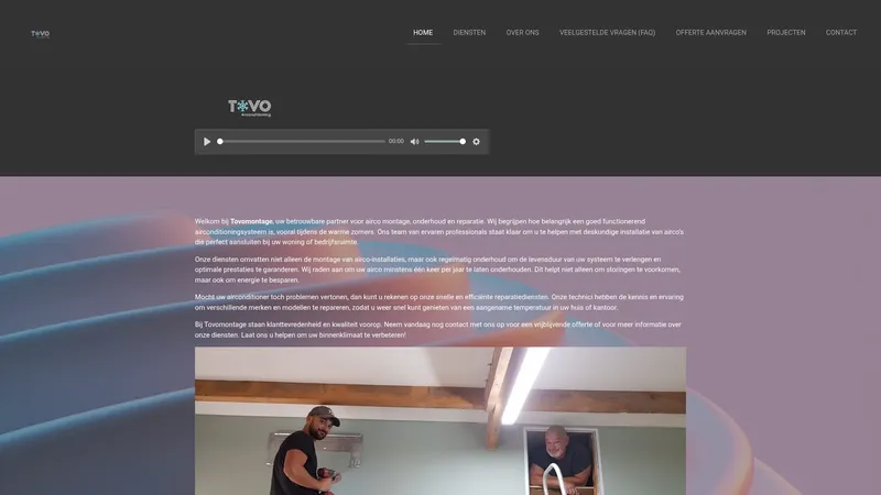Website van Tovomontage