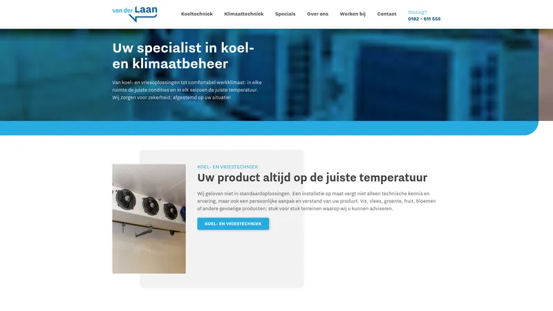 Website van Van der Laan Koeltechniek